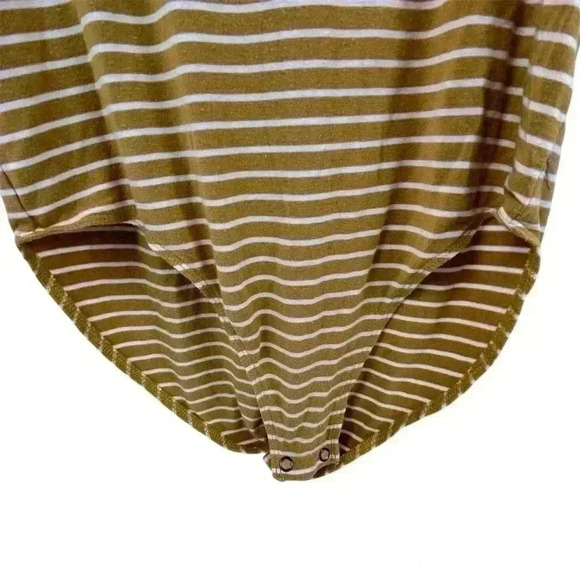 American Eagle Women's Striped yellow/gold and white Bodysuit Multicolor Size M - Picture 7 of 8